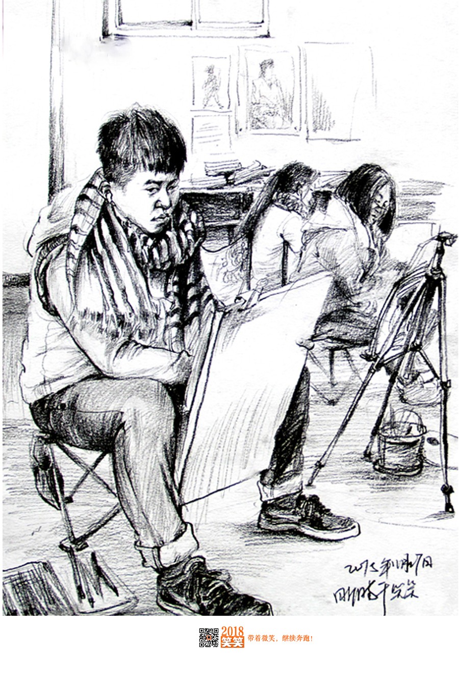 郑州画室,郑州美术高考培训,笑笑精品速写展示